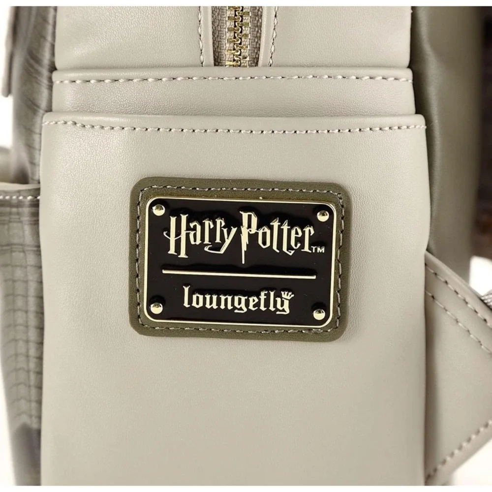 NEW Loungefly Harry Potter Gringotts Bank and Dragon Mini Backpack Leather Grey